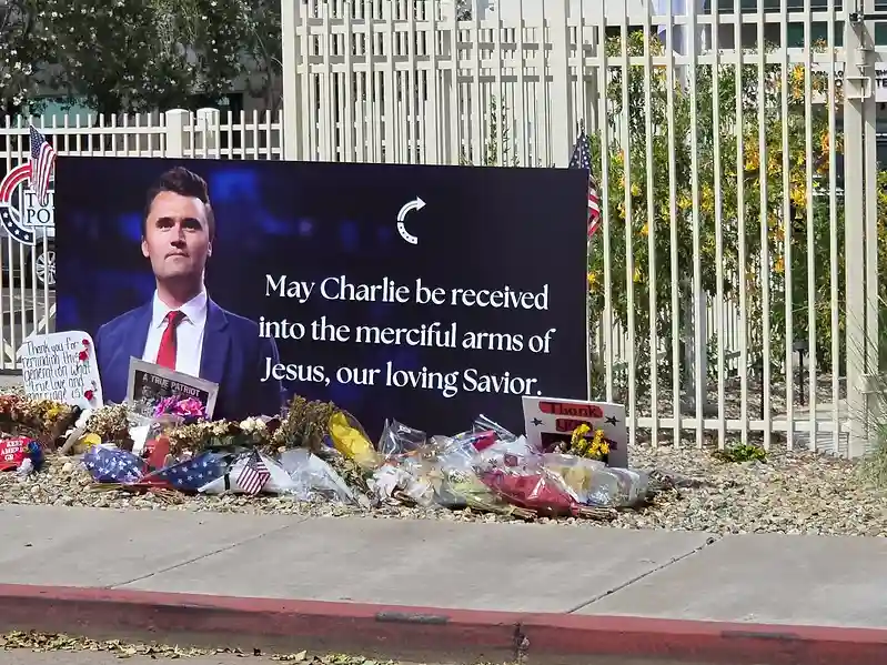 Charlie Kirk statue vandalised outside Turning Point USA headquarters