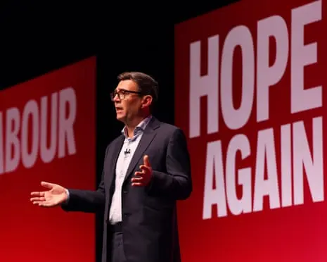 ‘He feels more relatable’: Burnham’s conference speech wins praise from drifting Labour voters