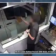 Beau Lamarre-Condon visits McDonald’s drive-thru in van allegedly used to dispose of bodies, in CCTV shown to jury