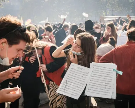 ‘An orchestra being gassed should be an alarm signal’: the musical activists targeted in Paris