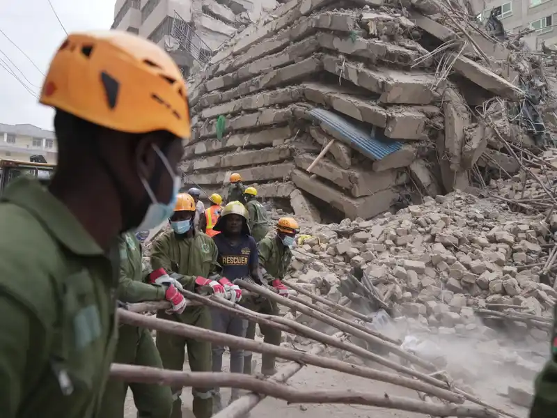 Several people missing after multistorey building collapses in Kenya