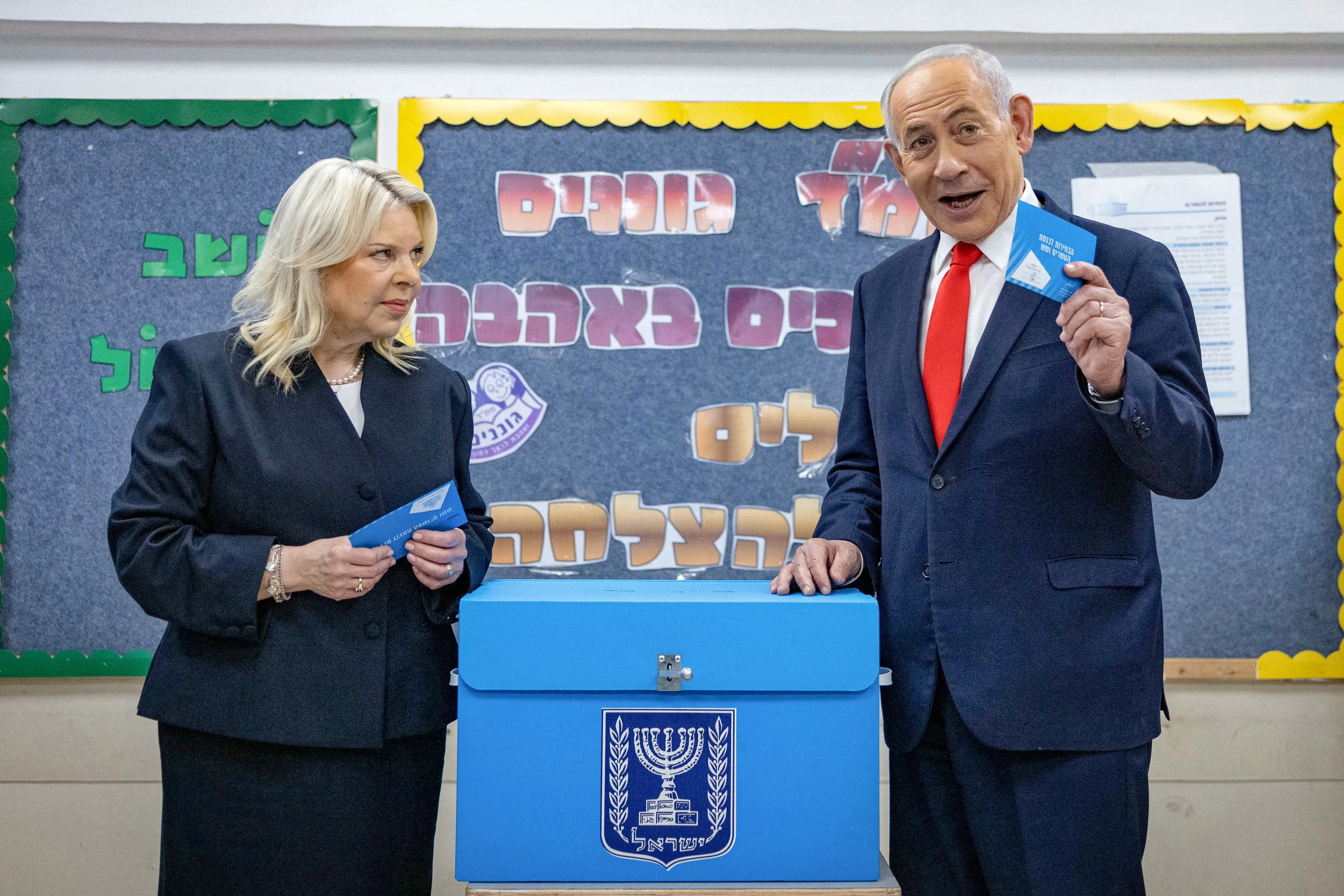 Netanyahu’s fate in balance after Israeli election as exit polls project deadlock